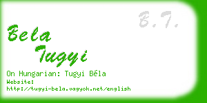bela tugyi business card